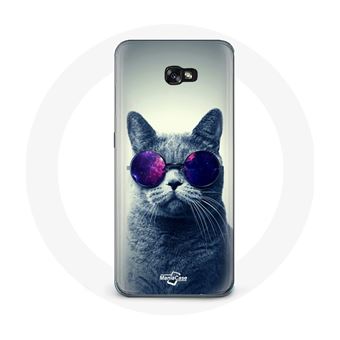 Capa Maniacase para Samsung Galaxy A8 2016 Estilo de Óculos Roxo Gato - 1