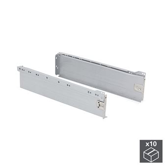 Kit Emuca Gaveta de Cozinha Ultrabox | Altura 118 mm | Prof. 350 mm | Aço | Cinza Metalizado | 10 Ud. - 1