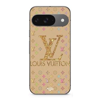 Capa Maniacase para Google Pixel 9 | LV logótipo da Louis Vuitton dourado e colorido - 1