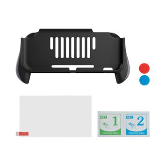 Kit HSMY | Capa + Grips + Protetor de Ecrã para Nintendo Switch Lite - Preto - 1