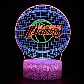 Lâmpada 3D HSMY | Infantil Controlo de Toque LED | Efeito Dinâmico | Lakers - 1