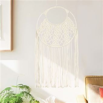 Suporte de parede em macramé vidaXL | 40x80 cm | algodão - 1