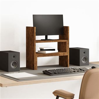 Organizador secretária ajustável vidaXL | derivados madeira carvalho fumado - 1