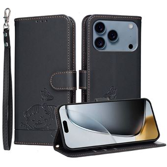 Capa FOXDOCK para iPhone 17 Pro | Flip | Bloqueio RFID | Fecho Magnético | Pele Sintética | Alça de Pulso Amovível | Preto - 1