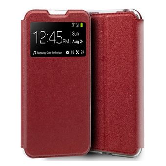 Estojo de suporte Tumundosmartphone de livro com janela para Xiaomi Mi Note 10 Lite cor vermelha - 1