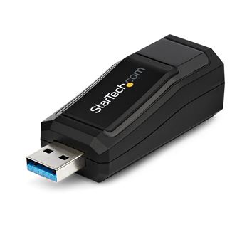 Cartão de Rede StarTech.com Adaptador USB 3.0 para Rede NIC Gigabit Ethernet - 10/100/1000 Mbps | Preto - 1