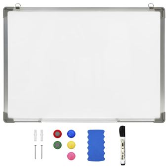 Quadro de Escrita Magnético VidaxL 90x60 cm Aço Branco - 1