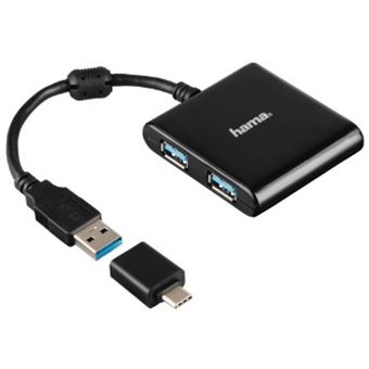 Hub de interface hama 00012325 usb 3.2 gen 1 (3.1 gen 1) type-a 5000 mbit/s preto