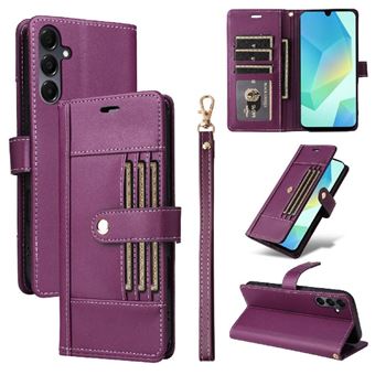 Capa Carteira Flip ZURSANA para Samsung Galaxy A17 com Bloqueio RFID | Pulseira e 6 Porta-Cartões - Roxo - 1