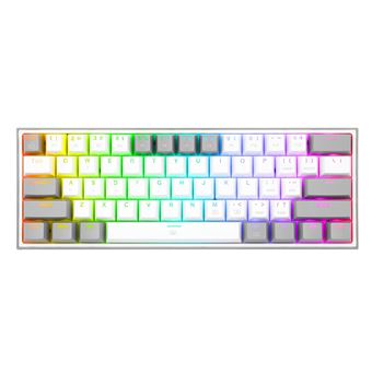 Teclado com Fios REDRAGON K617-RGB Fizz RGB White/Grey | Preto - 1
