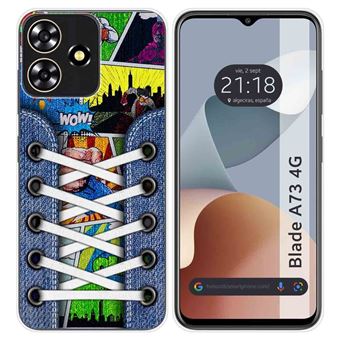 Capa Tumundosmartphone de silicone para ZTE Blade A73 4G tênis  design 14 desenhos - 1