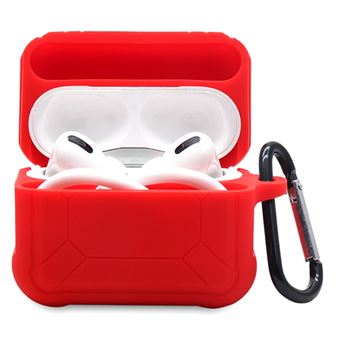 Capa silicone mosquetão anti-perda, vermelho Magunivers para AirPods Pro - 1