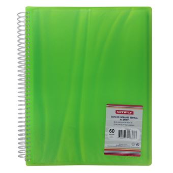 Capa de Catálogo Simply A4 Espiral 60 Bolsas Verde Alface 51 530651 - 1