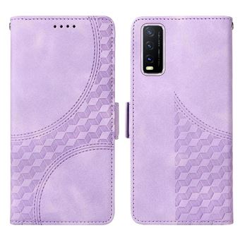 Capa FLOODKING para Vivo Y20 | Design Acolchoado | Couro PU Premium | Roxo - 1