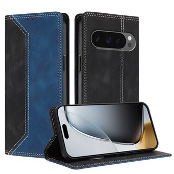 Capa FLOODKING para Google Pixel 10 Pro XL | Couro Premium Bicolor | Porta-Cartões | RFID | Suporte | Azul Escuro - 1