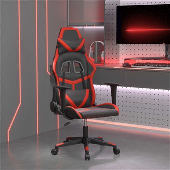 Cadeira de gaming vidaXL | couro artificial preto e vermelho - 1