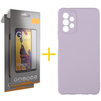 Conjunto 2 x Película de Vidro Full + Capa para Samsung A32 5G | Silicone Líquido - Roxo - 1