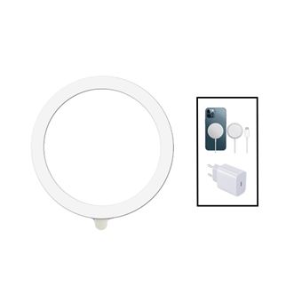Kit Gift4Me Silicone Magsafe Magnetic + Carregador Sem Fios Carga Rápida + Base de Carregador Type C FastCharge 20W Apple Branco - 1