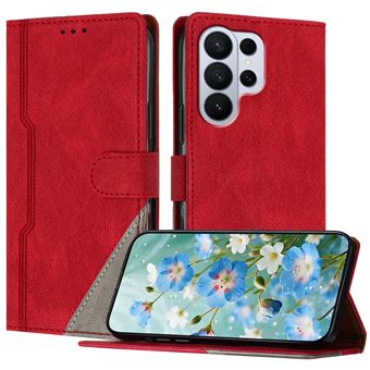 Capa FOXDOCK para Samsung Galaxy S26 Ultra | Fecho Magnético | Pele TPU Macia | 3 Compartimentos para Cartões | Função de Suporte | Vermelho - 1