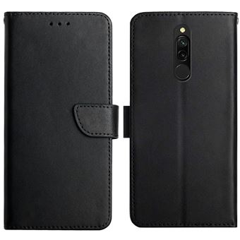 Capa magunivers de couro genuíno textura de napa com apoio preto para Xiaomi Redmi 8/8A - 1