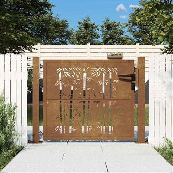 Portão de Jardim vidaXL | 100x75 cm | em aço corten com design quadrado - 1