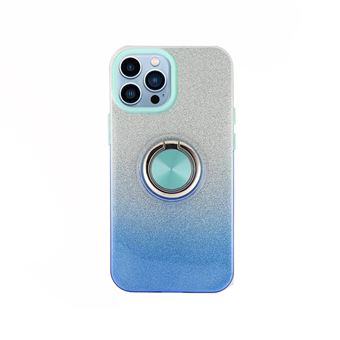 Capa de Silicone Brilhante com íman e anel MisterCapas para iPhone 14 Pro Max | Azul Turquesa - 1