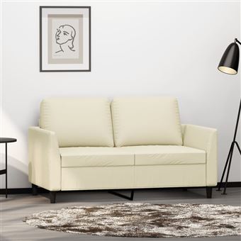 Sofá de 2 Lugares vidaXL | 120 cm | couro artificial cor creme - 1