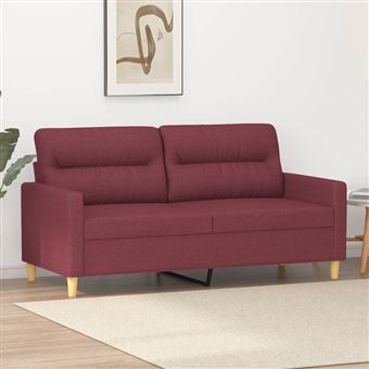 Sofá de 2 Lugares vidaXL | tecido | 140 cm | vermelho tinto - 1