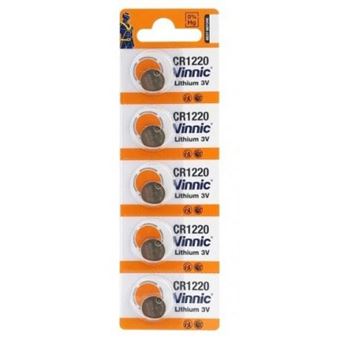Pilhas Vinnic CR1220 | Lítio | 3.0 V | Blister 5 Unidades - 1