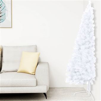 Meia Árvore de Natal Artificial vidaXL com Suporte | 120 cm | PVC Branco - 1