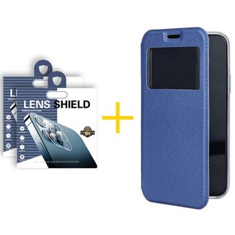 Pack 2 x Película de Câmara + Capa skyhe para Apple iPhone 13 Pro Max Gandy Flip Cover Azul - 1