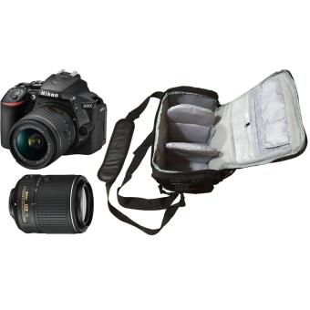 Máquina Fotográfica Reflex Digital Nikon D5600 + AF-P DX 18-55mm G VR + AF-S DX 55-200mm VR II + Saco de Câmara Profissional - 1