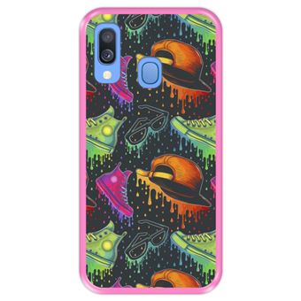 Capa Tpu Hapdey para Samsung Galaxy A40 2019 | Design Padrão de Moda Colorida - Rosa