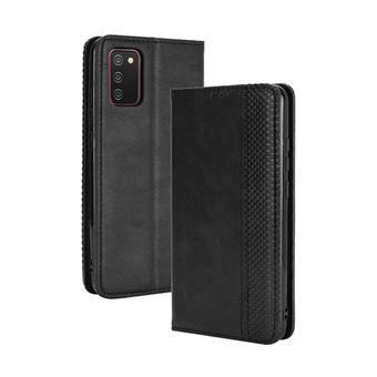Capa FOXDOCK para Samsung Galaxy A03S | Fecho Magnético | Estampado Vintage | Pele PU | Compartimentos para Cartões | Preto - 1