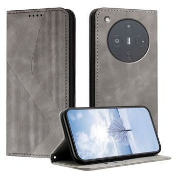 Capa FOXDOCK para ZTE Nubia P9 Pro 5G | Fecho Magnético | Pele Macia em TPU | Suporte e Compartimentos para Cartões | Cinza - 1