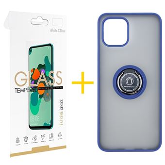 Pack 1 x Película de Vidro Temperado 2.5D + Capa skyhe Apple iPhone 16 Pro Max Gel Bumper Ring | Azul - 1
