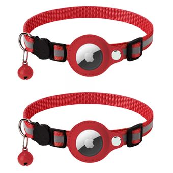 Coleira de gato CO-Phénix compatível com Apple Airtag | 2 unidades| Vermelho - 1