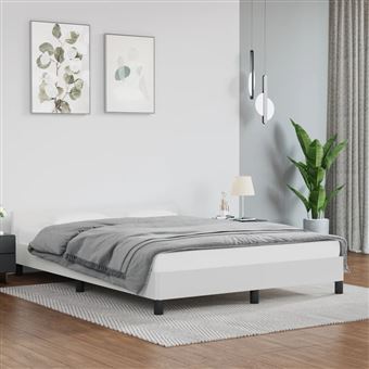 Estrutura de Cama com Cabeceira Sem Colchão vidaXL | 140x190 cm | branco - 1