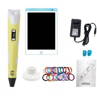 Caneta de Impressão 3D CO-Phénix | 100M de filamento PLA | Tábua de escrever | Amarelo - 1