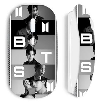 Rato Sem Fios Maniacase | branco BTS Kpop Group Preto Branco - 1