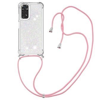 Capa Protetora GANGXUN para Xiaomi Redmi Note 11/11s 4G | TPU Transparente | Brilhante com Glitter e Areia Movediça | Branco - 1