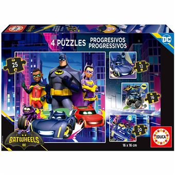 Puzzle Educa 20105 Progressivo Dc Batwheels | 12-16-20-25 Peças - 1