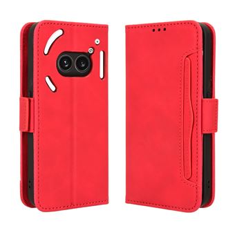Capa FOXDOCK Protetora para Nothing Phone 2A | Suporte e Flip de couro PU | À Prova de Choque | Vermelho - 1