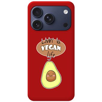 Capa Tumundosmartphone de silicone líquido vermelha para iPhone 17 Pro Max (6.9) | Desenhos de design Vegan Life - 1
