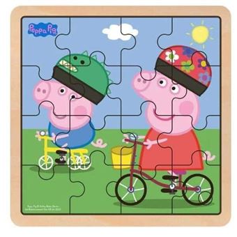 Puzzle Madeira Peppa Pig - Passeio de Bicicleta - 1