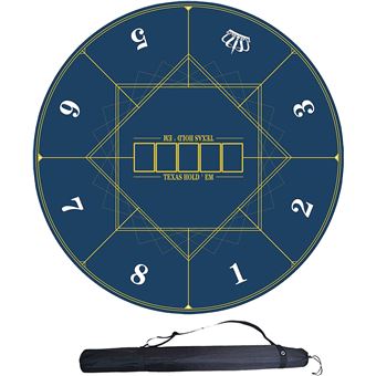 Toalha de Mesa Redonda para Jogo de Tabuleiro Royal Bailey 41 Texas Hold'em Casino | 8 Pessoas | Diâmetro 600x4mm | Azul Escuro - 1