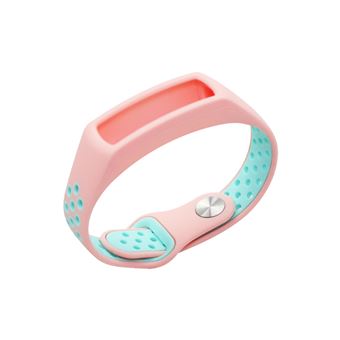 Pulseira de Silicone macio WISETONY para HUAWEI Honor Band 4 Verde e Rosa claro - 1