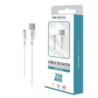 Cabo de Dados Micro-USB MODORWY MC5108 | 3 m - Branco - 1
