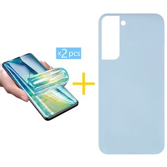 Pack 2 x Película de Hidrogel + Capa skyhe para Samsung Galaxy S22 Plus 5G Silicone Líquido Azul Claro - 1