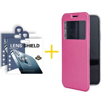 Pack 2 x Película de Câmara + Capa skyhe para Apple iPhone 13 Pro Max Gandy Flip Cover Rosa - 1